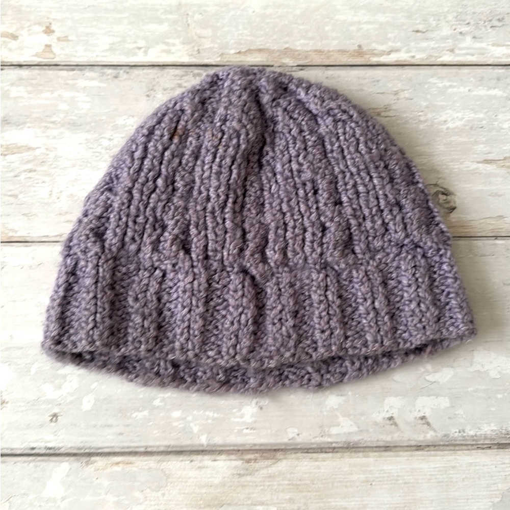 Lavender Purple Chunky Crochet Beanie Winter Hat Women’s OS Handmade